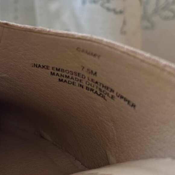 Matisse Cammy Snake Embossed Pointed Toe Mule Block Heel - Picture 5 of 12